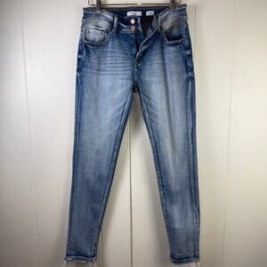 KanCan Mid Rise Ankle Skinny Frayed Hem Jeans‎